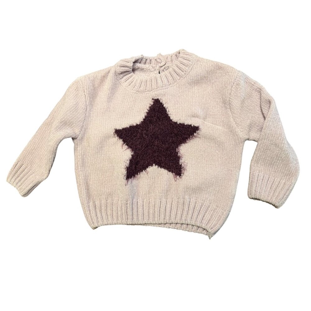 Costco DKNY Kids Purple Chenille Star Knit Sweater 12M 1527280